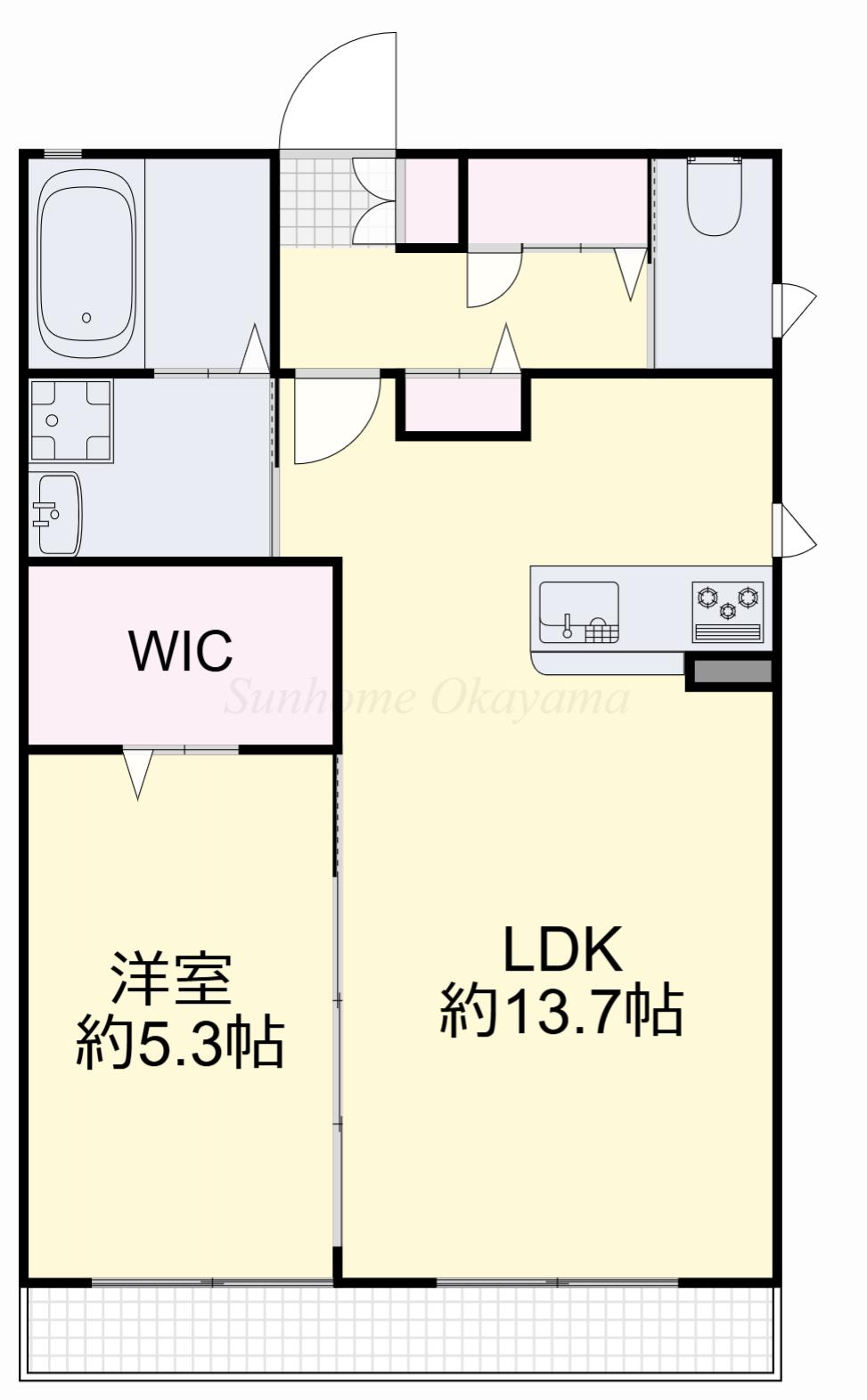 スマートⅢ(1LDK/2階)の間取り写真