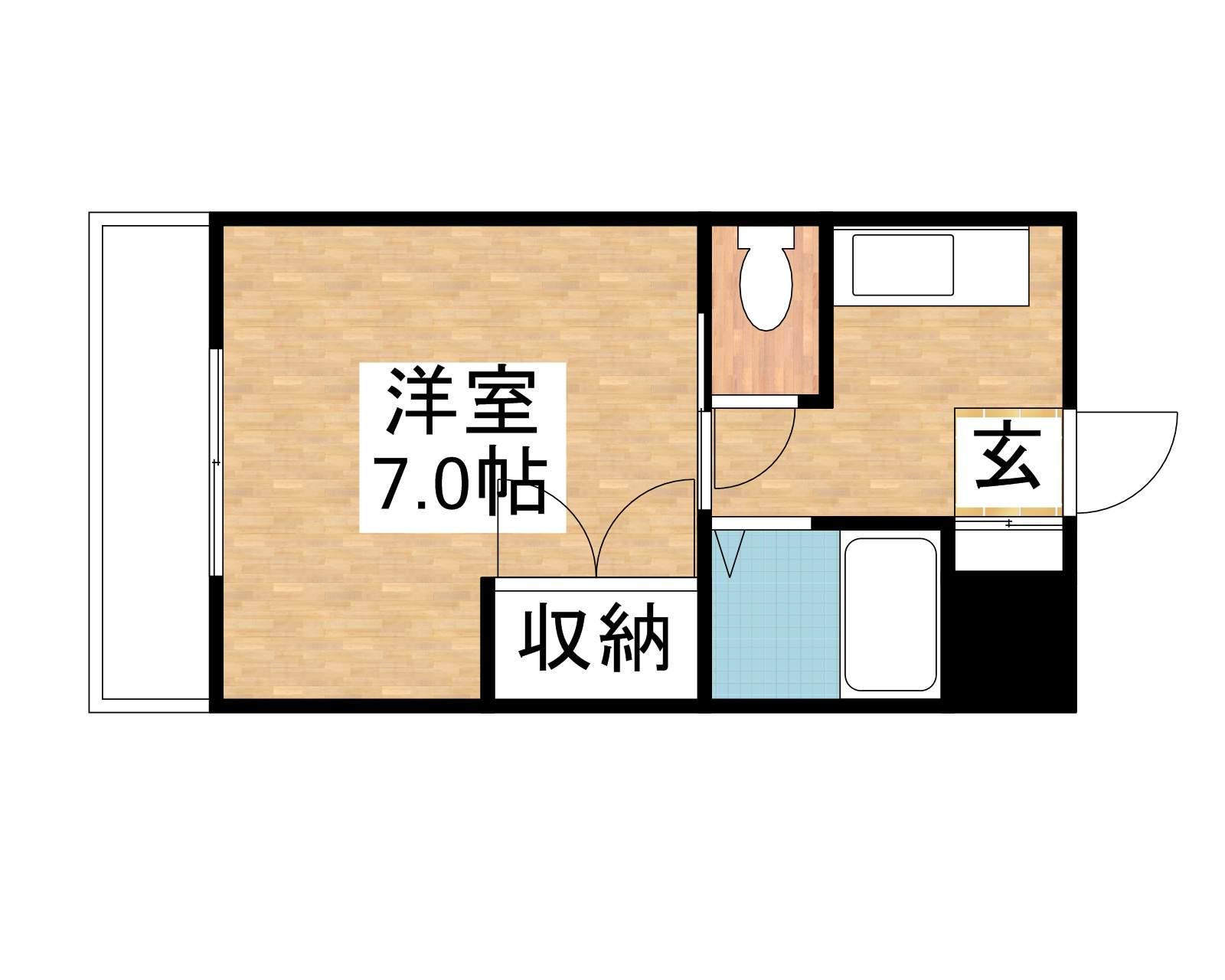 リトルハイム長岡61(1K/3階)の間取り写真