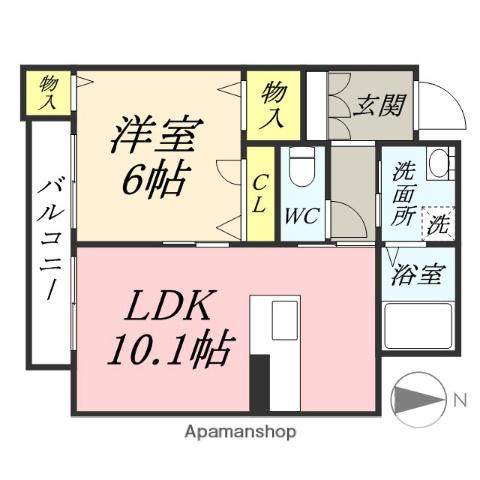  グランマスト今 B棟(1LDK/3階)の間取り写真
