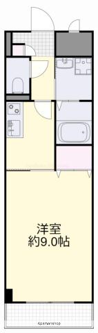 レーベルシャトー(1K/4階)の間取り写真