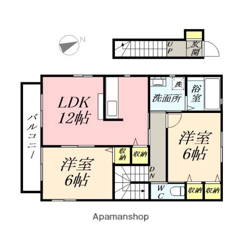 シャルマン2(2LDK/2階)の間取り写真