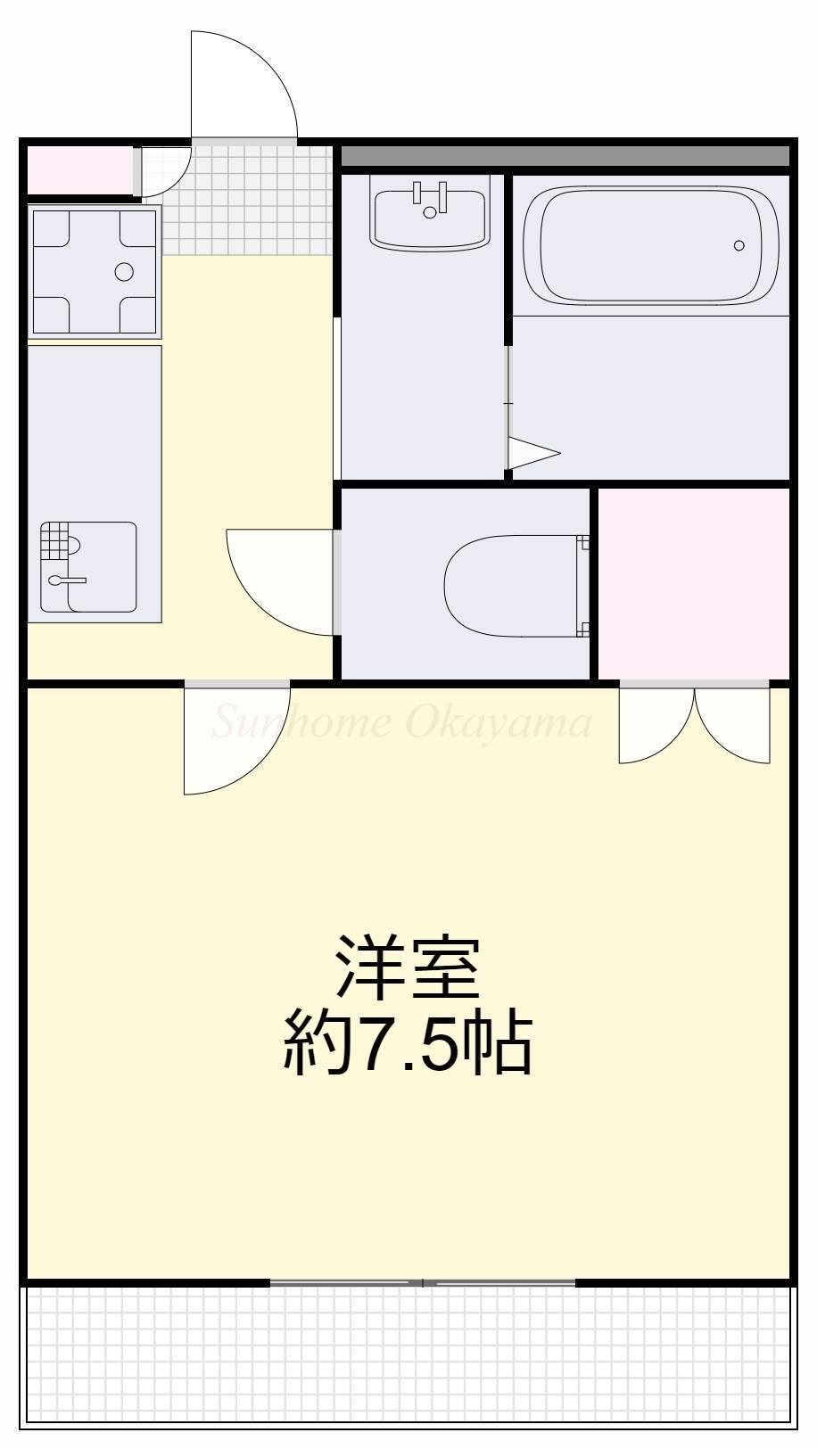 リアライズ津高(1K/5階)の間取り写真