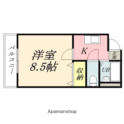 プレステージ高島(1K/3階)の間取り写真