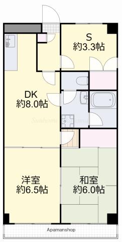 上杉第3ビル野田(2SDK/5階)の間取り写真