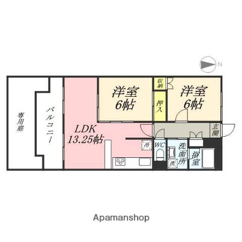 アヴェニューK&K(2LDK/1階)の間取り写真