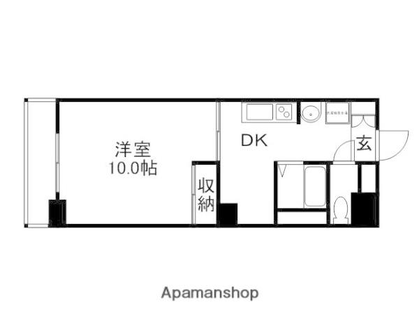 グレースガーデン岡山(1DK/4階)の間取り写真