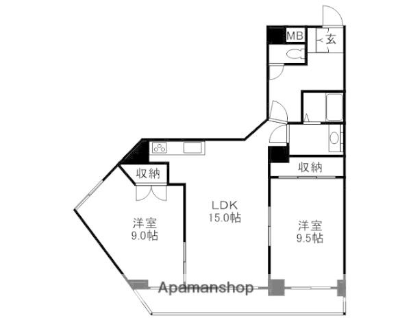 グレースガーデン岡山(2LDK/2階)の間取り写真