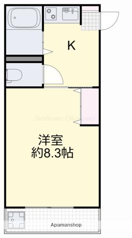 パークプレイス平井Ⅰ号棟(1K/2階)の間取り写真