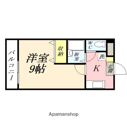 フローラ伊島(1K/4階)の間取り写真