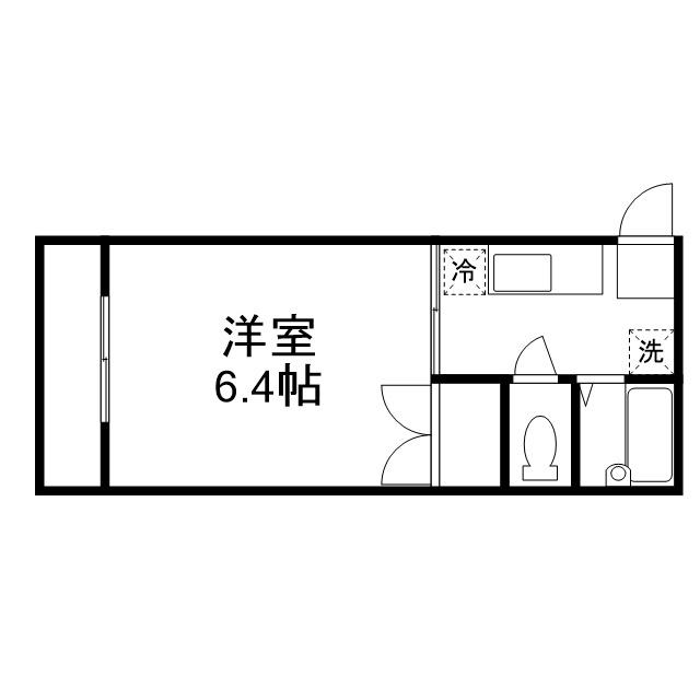 コーポパロス(1K/2階)の間取り写真