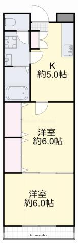 ウッドウォーム景山(2K/3階)の間取り写真