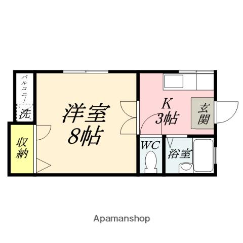 ヴァン・ベール(1K/1階)の間取り写真