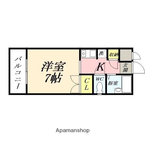 アルファ西古松(ワンルーム/4階)の間取り写真