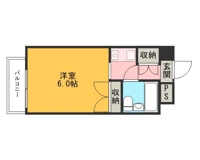 アルファ枝川(1K/3階)の間取り写真