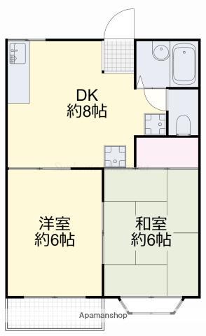 パレス浜野(2DK/2階)の間取り写真