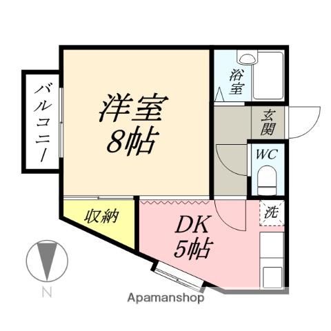 セリレ富町(1DK/1階)の間取り写真