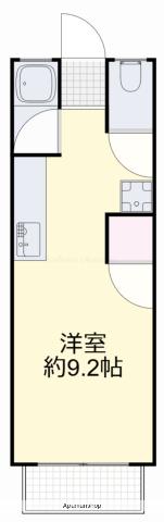 ソレイユK(ワンルーム/1階)の間取り写真