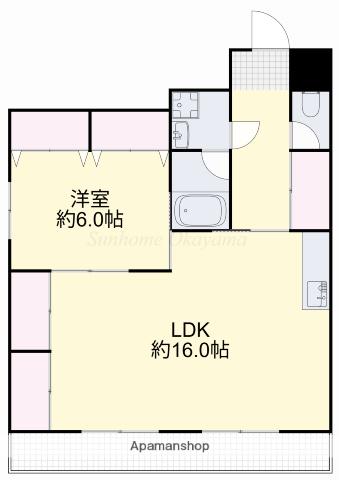アメニティー伊島(1LDK/3階)の間取り写真