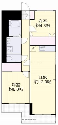 リエゾン原(2LDK/1階)の間取り写真