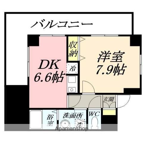 アンブシュール京橋(1DK/7階)の間取り写真