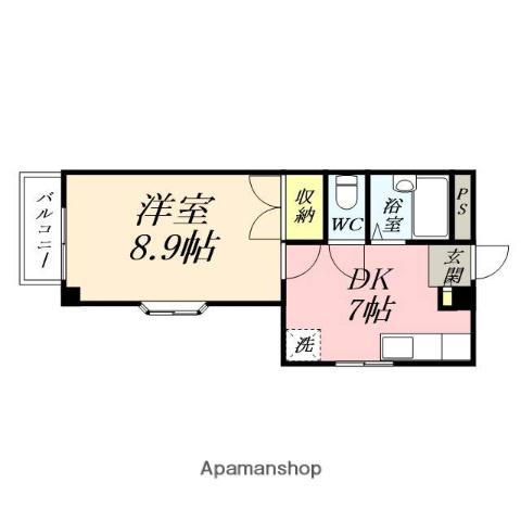 フォレスト大元(1DK/2階)の間取り写真