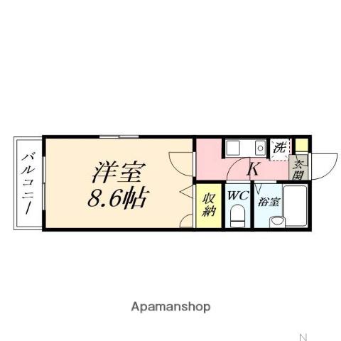 フォレスト大元(1K/3階)の間取り写真