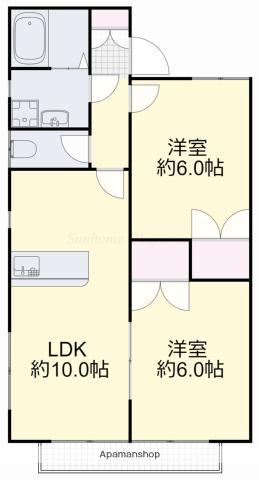 コーポ・ロゼ(2LDK/1階)の間取り写真