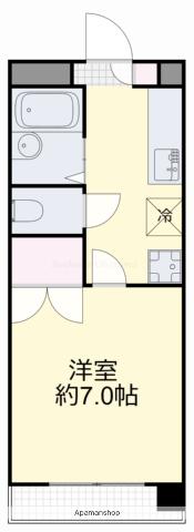 コスモクイーン矢坂Ⅰ(1K/3階)の間取り写真