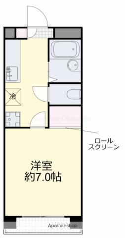 コスモクイーン矢坂Ⅰ(1K/4階)の間取り写真