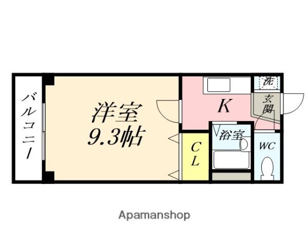 アジュール下中野(1K/8階)の間取り写真