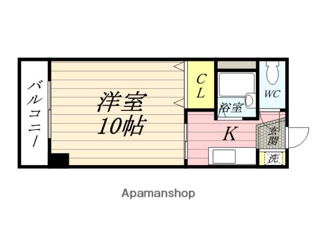 アジュール下中野(1K/2階)の間取り写真
