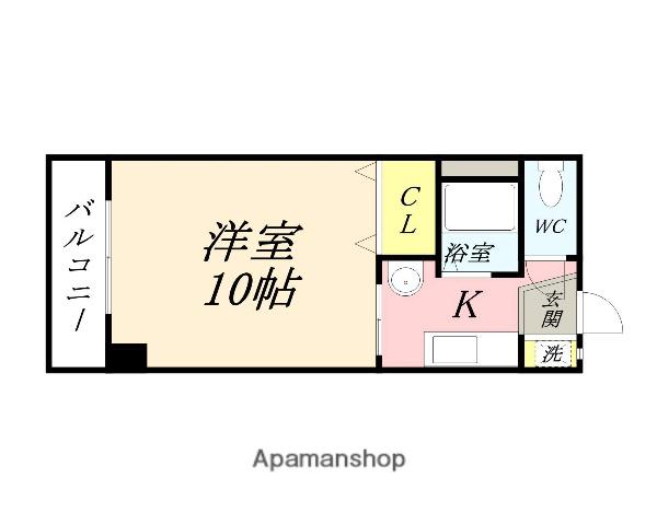 アジュール下中野(1K/4階)の間取り写真