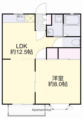メゾンアヴニール(1LDK/2階)の間取り写真
