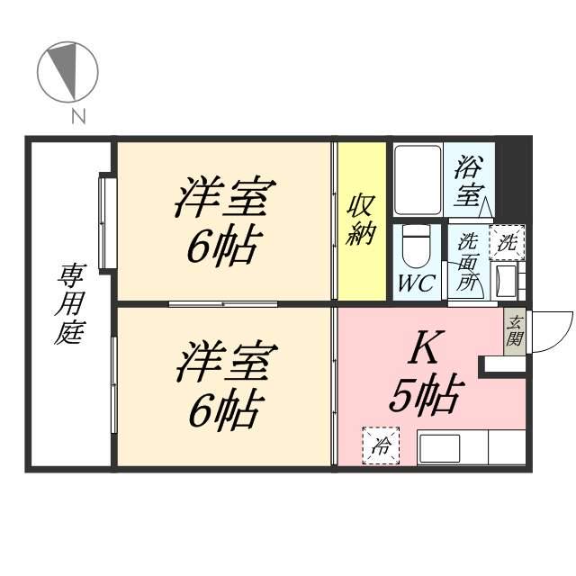 ベル・エポックB(2K/1階)の間取り写真