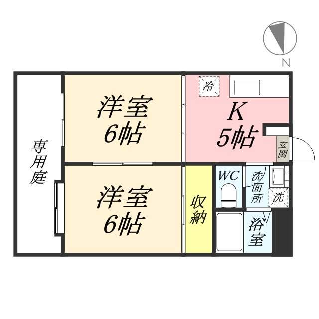 ベル・エポックB(2K/1階)の間取り写真