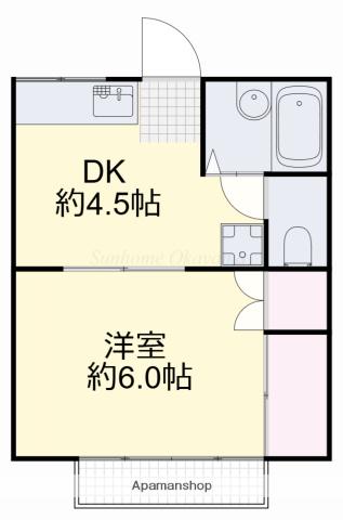 サニープラザ(1DK/2階)の間取り写真