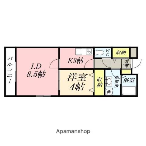 サダーズ伊福町(1LDK/1階)の間取り写真