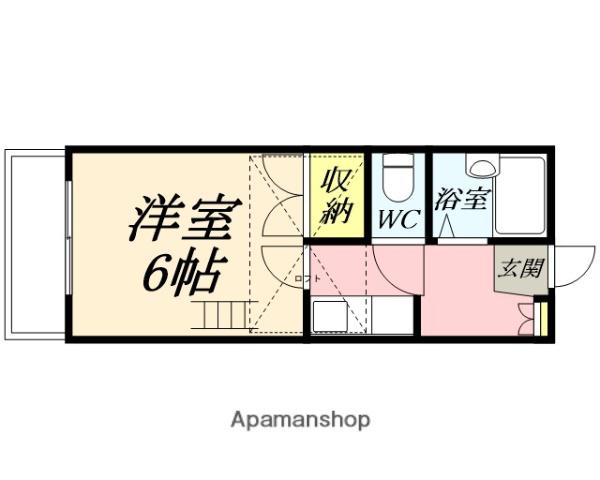 フラワーパレス下中野(1K/1階)の間取り写真