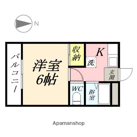 サニーヒルズ泉田Ⅰ(1K/3階)の間取り写真