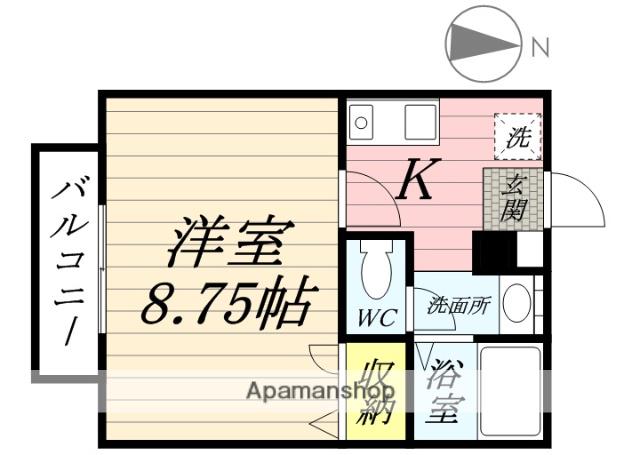 フォーシーズンズ春(1K/2階)の間取り写真