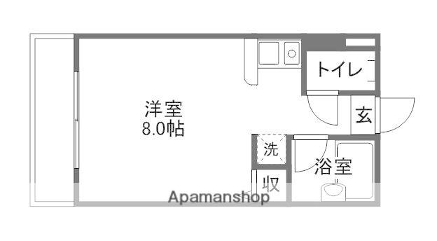 河合レジデンス(1K/2階)の間取り写真