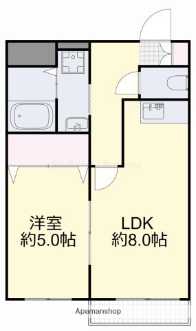 グランデュール医大南(1LDK/5階)の間取り写真