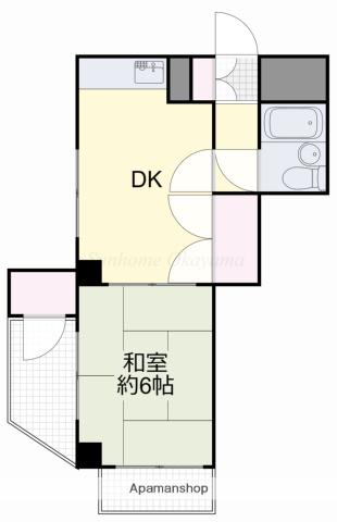 プレアール大供Ⅱ(1K/2階)の間取り写真
