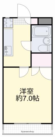 エトワール岡山(1K/2階)の間取り写真