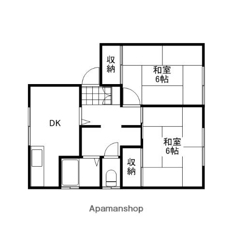 清水コーポF(2DK/1階)の間取り写真