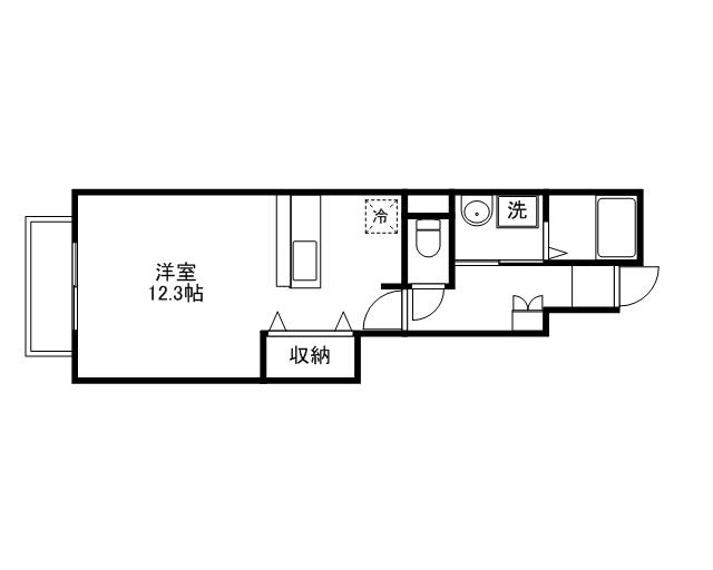 トゥルーランド錦C(ワンルーム/1階)の間取り写真