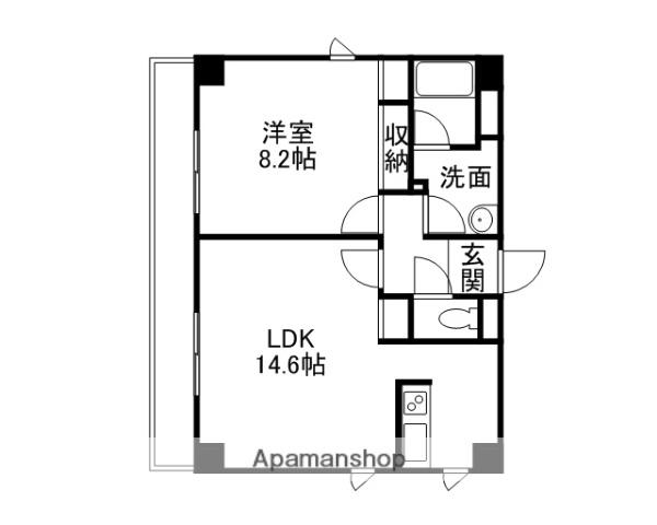 ボヌールスクエア アコオ5番館(1LDK/7階)の間取り写真