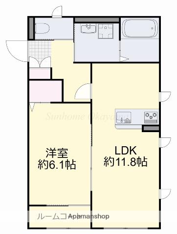 ピュアハイムアイリスⅠ(1LDK/1階)の間取り写真
