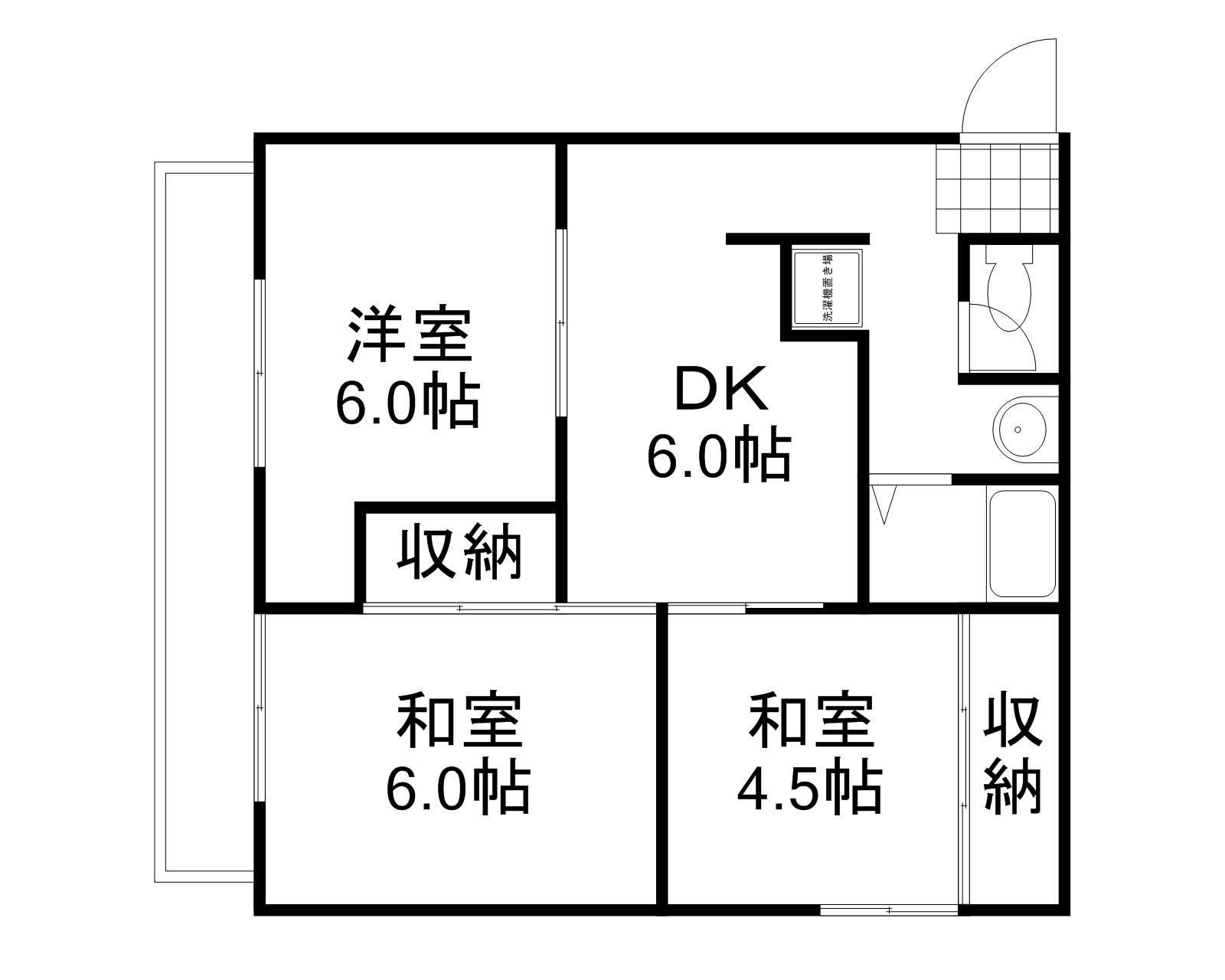 メゾン中野(3DK/1階)の間取り写真