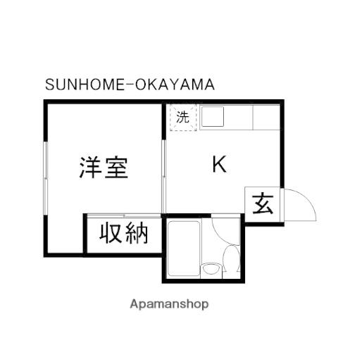 第二和久田ビル(1K/1階)の間取り写真